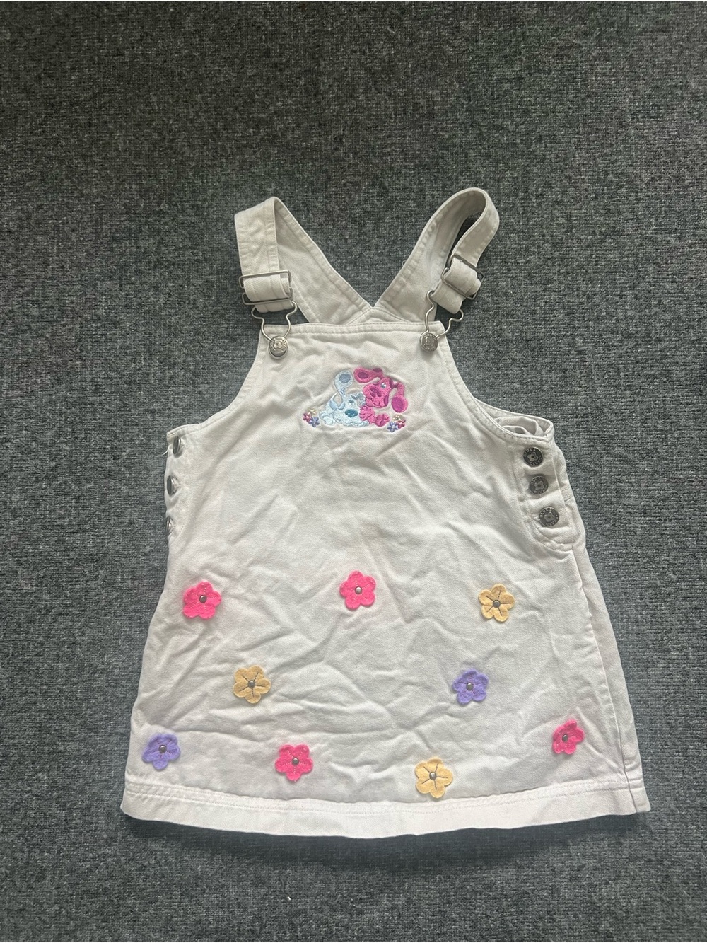 Vintage Nickelodeon Blues Clues Denim Embroidered Overall Dress  Size 3T 02/Y2K